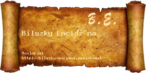 Bilszky Enciána névjegykártya